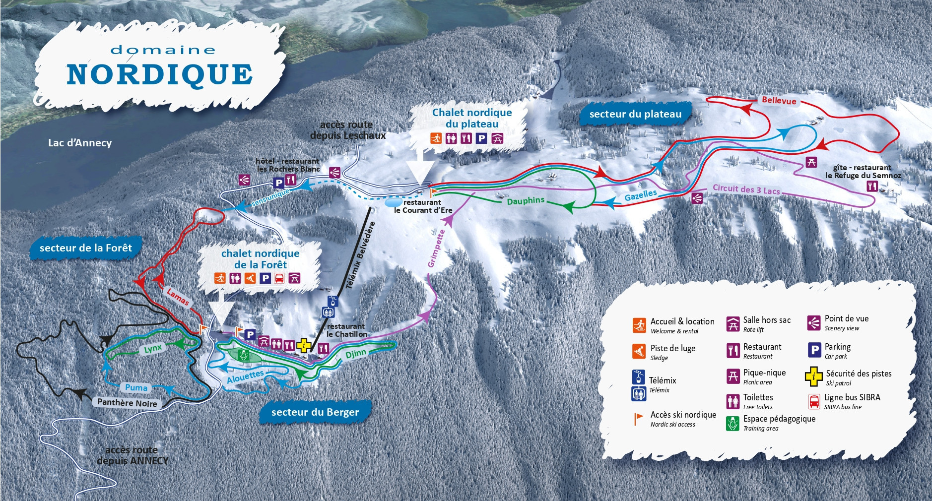 Loipenplan Semnoz Annecy
