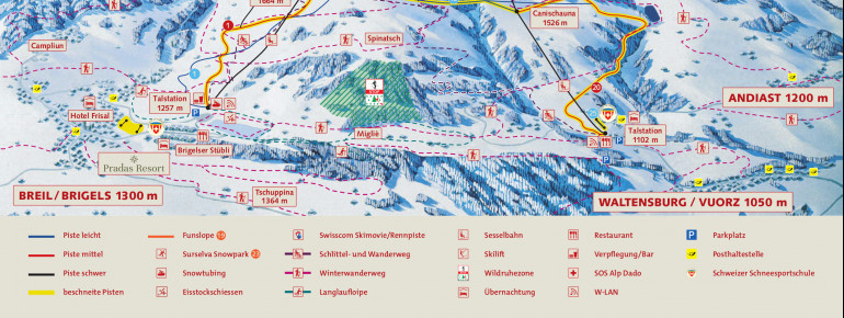 Loipenplan Brigels Waltensburg Andiast