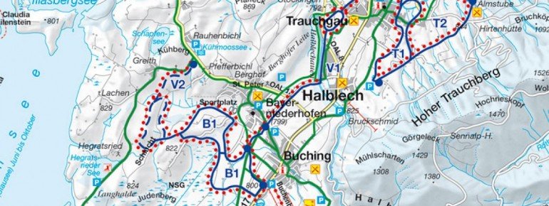 Loipenplan Buching - Halblech - Trauchgau
