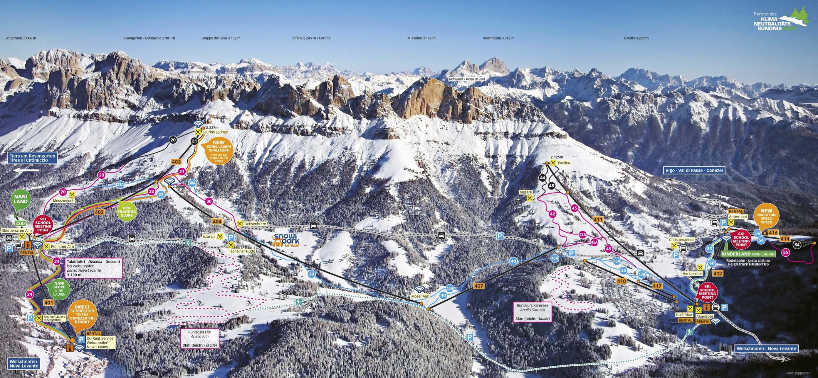 Loipenplan Carezza - Welschnofen - Karersee