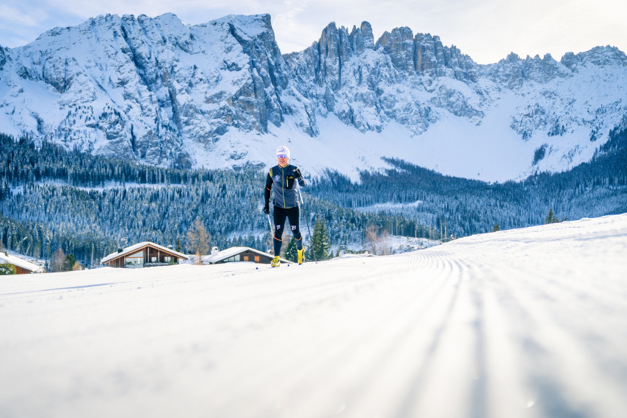 Langlaufen direkt unterm Rosengarten in Carezza