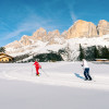 Langlaufen in Carezza vor der beeindruckenden Kulisse der Dolomiten