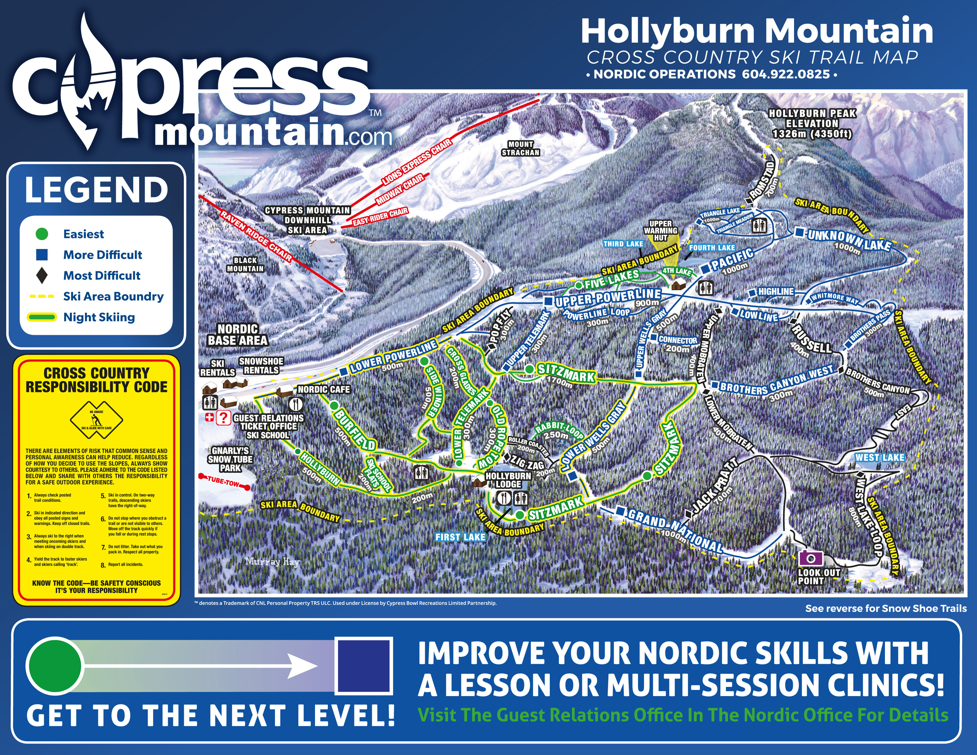 Loipenplan von Cypress Mountain