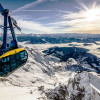 Die Panoramagondel bringt die Langläufer zu den Loipen auf dem Gletscher.