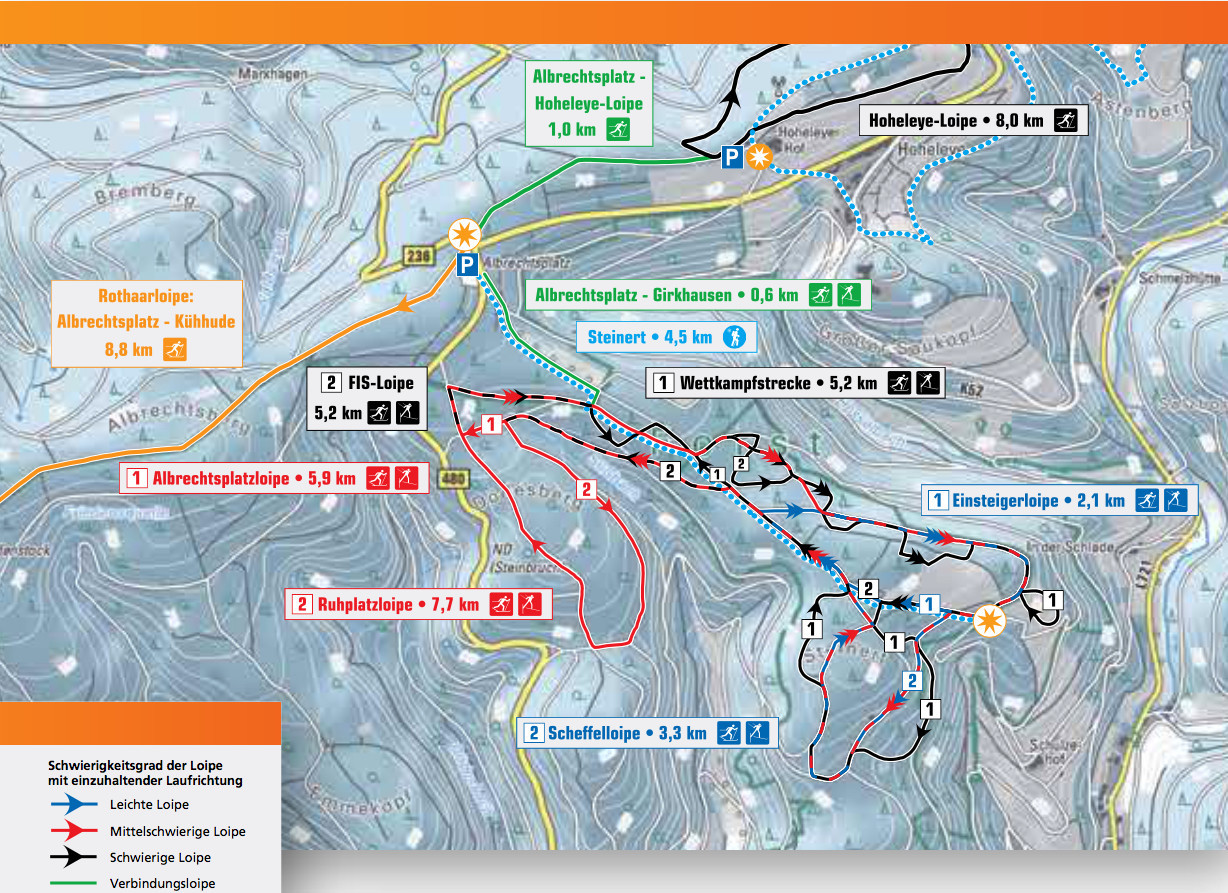 Loipenplan Girkhausen DSV Nordic Aktiv Zentrum