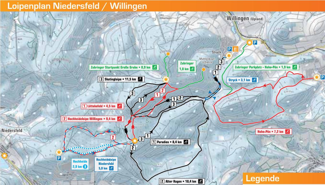 Loipenplan Niedersfeld Willingen
