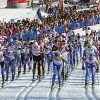 Beim Marcialonga-Rennen gehen hunderte Langläufer an den Start
