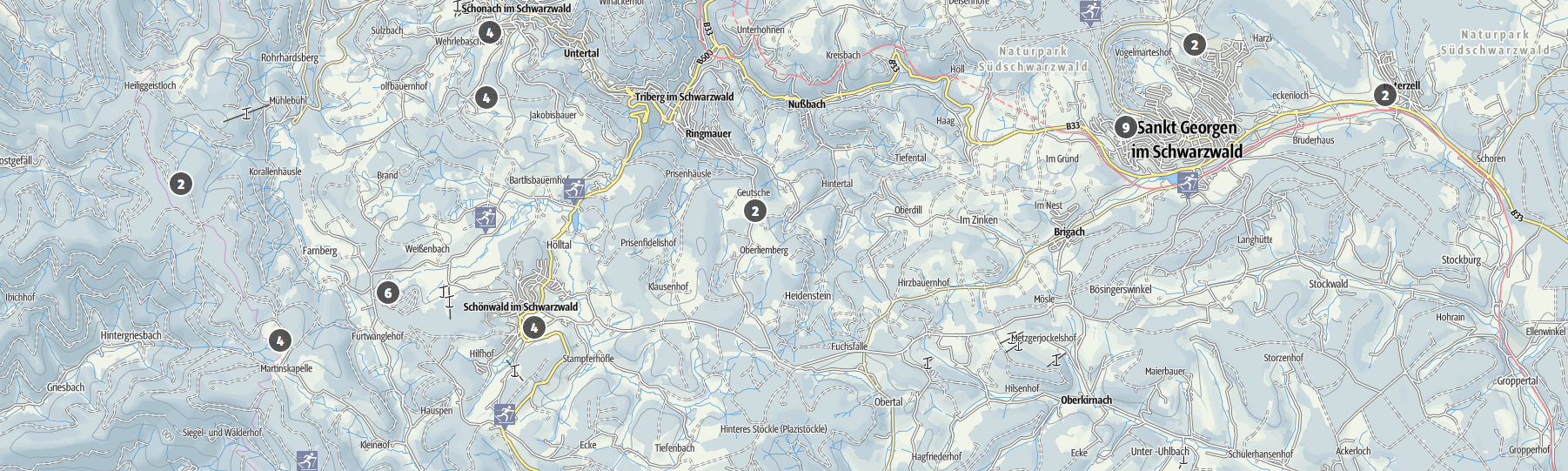 Loipenplan Ferienland im Schwarzwald