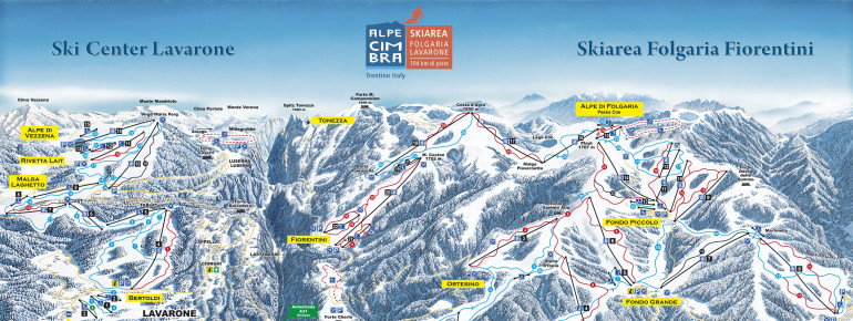 Loipenplan Folgaria Lavarone Luserna