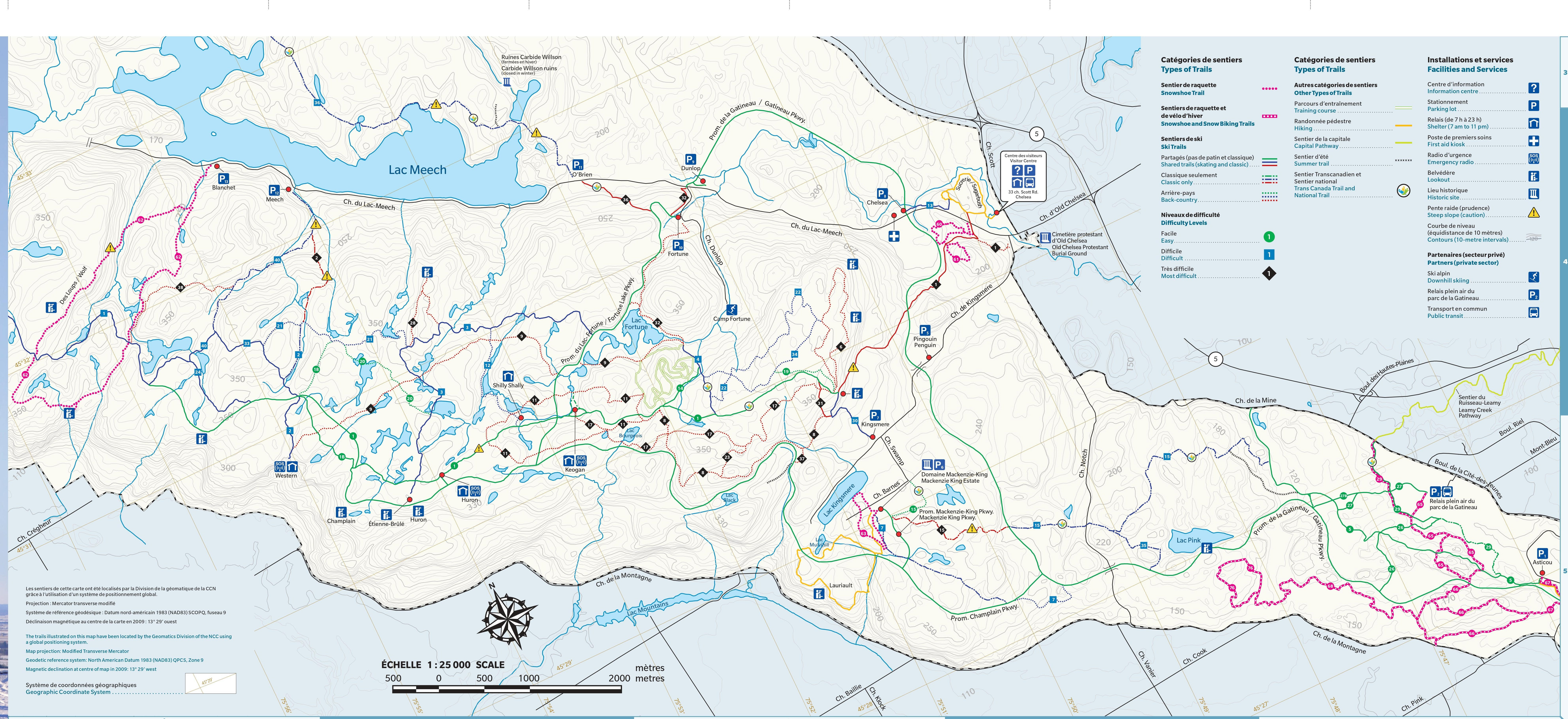 Loipenplan des Gatineau Park
