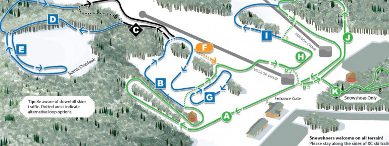 Loipenplan Gore Mountain Nordic Center