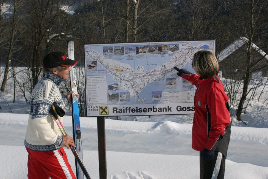 Dank der Loipenpläne an der Strecke ist man immer gut informiert.