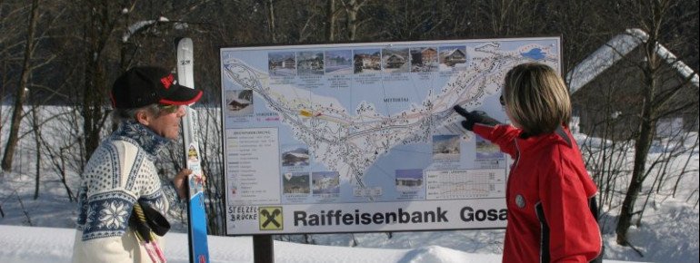 Dank der Loipenpläne an der Strecke ist man immer gut informiert.