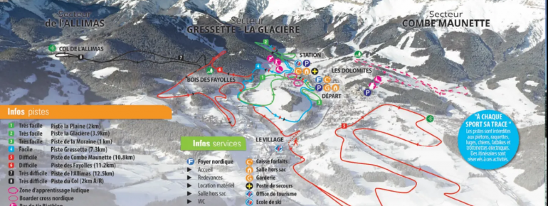 Loipenplan Gresse en Vercors