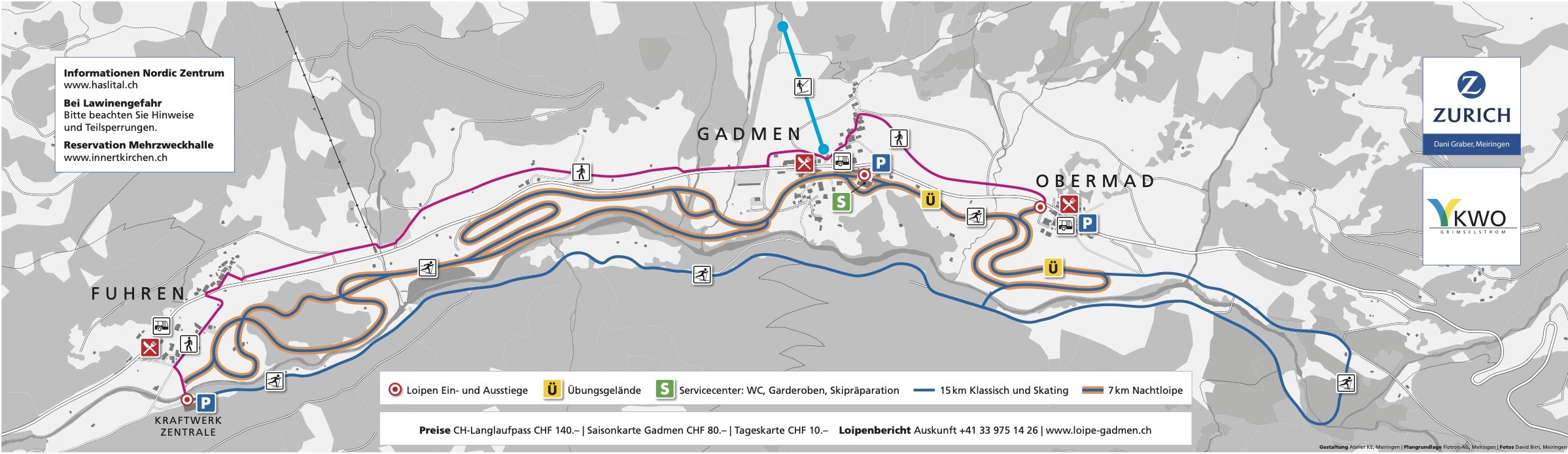 Loipenplan Gadmen - Haslital