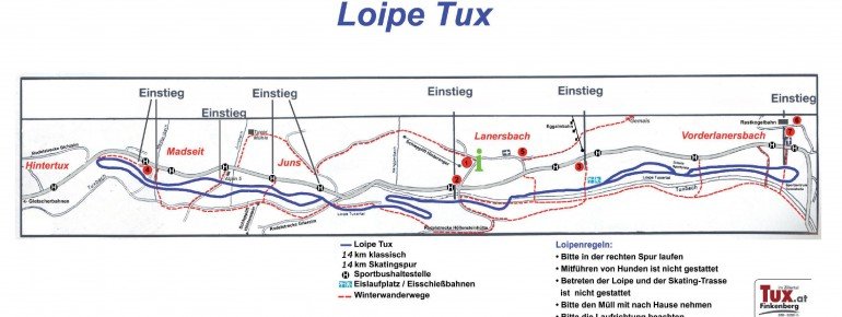 Loipenplan Tux-Finkenberg