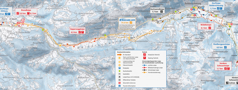 Loipenplan Hittisau - Balderschwang