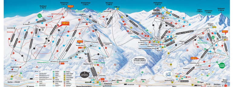 Loipenplan Fügen - Kaltenbach - Hochfügen