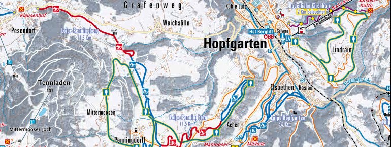 Loipenplan Hopfgarten - Kelchsau