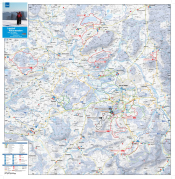 Langlaufen, Winternwandern. Isny, Argenbühl, Maierhöfen. Topographische Karte