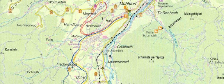 Loipenplan Kasberg Grünau