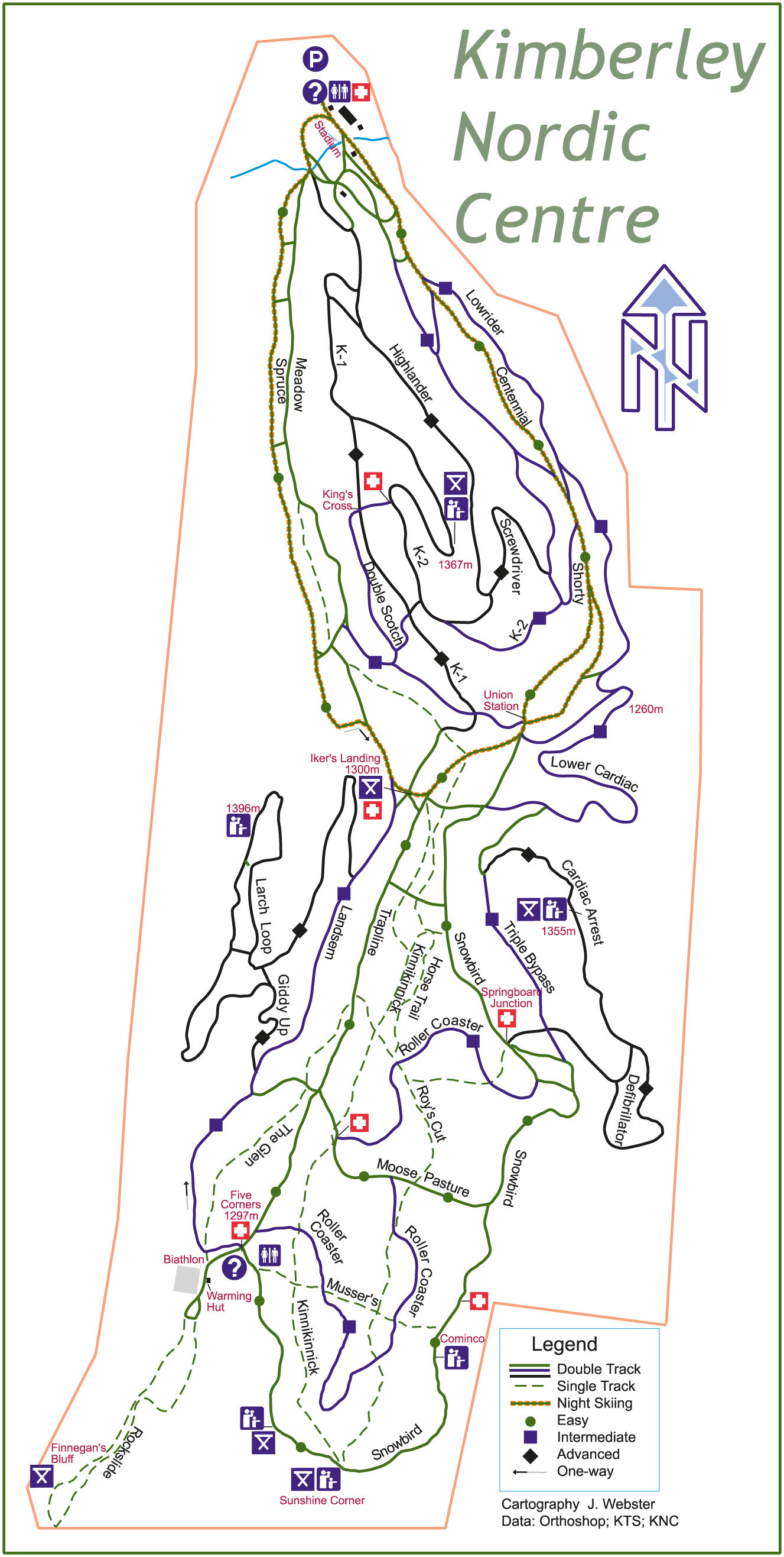 Loipenplan vom Kimberly Nordic Club