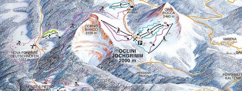 Pisten- und Loipenplan Lavazé Pass