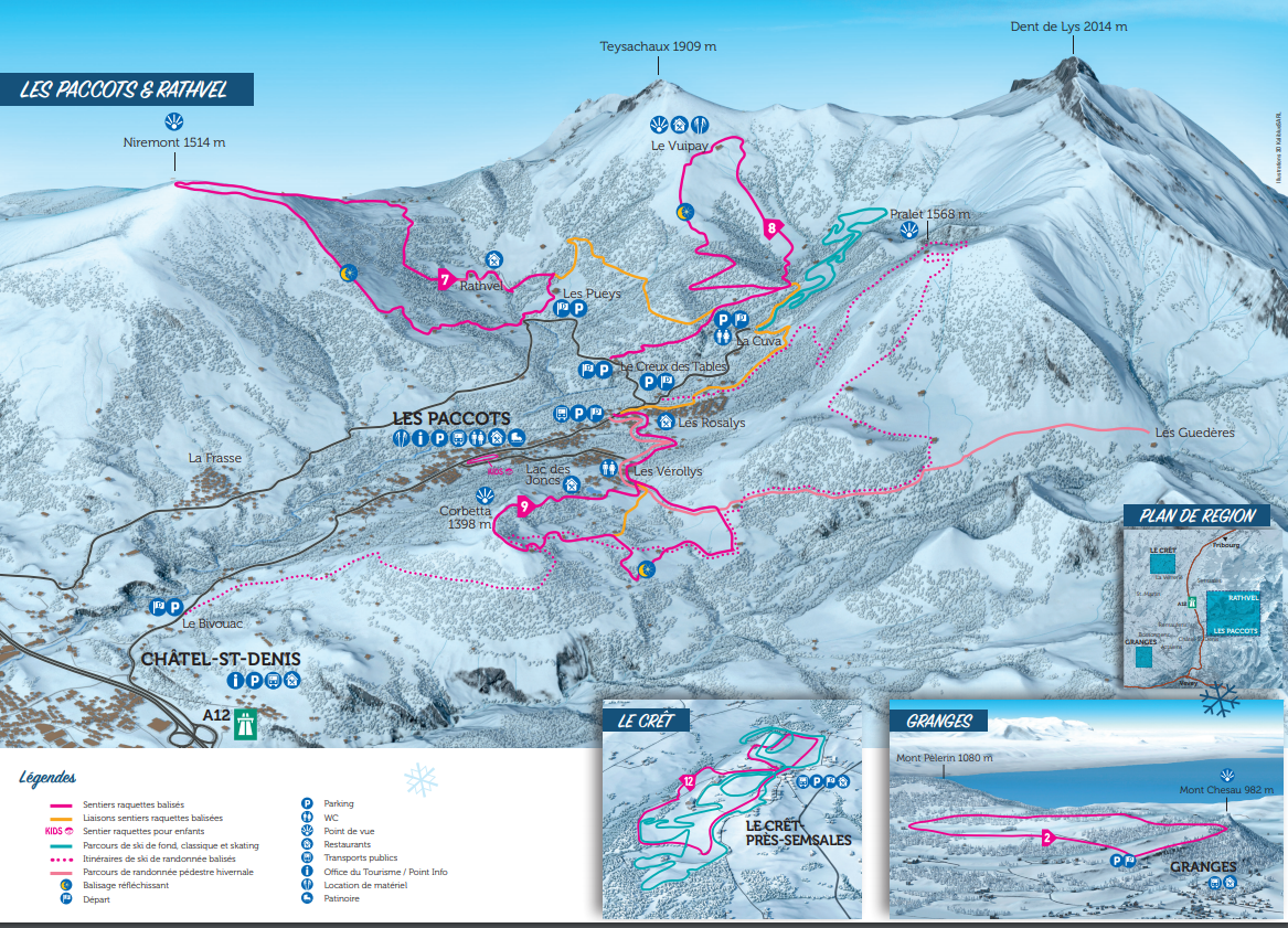 Loipenplan Les Paccots