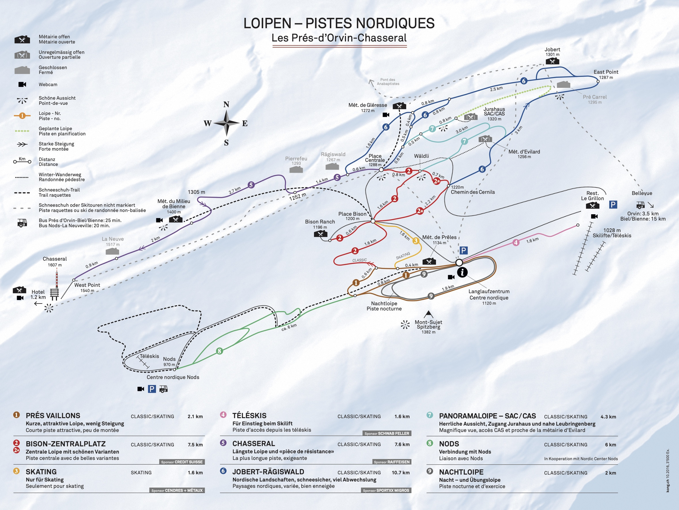 Loipenplan Pres d'Orvin
