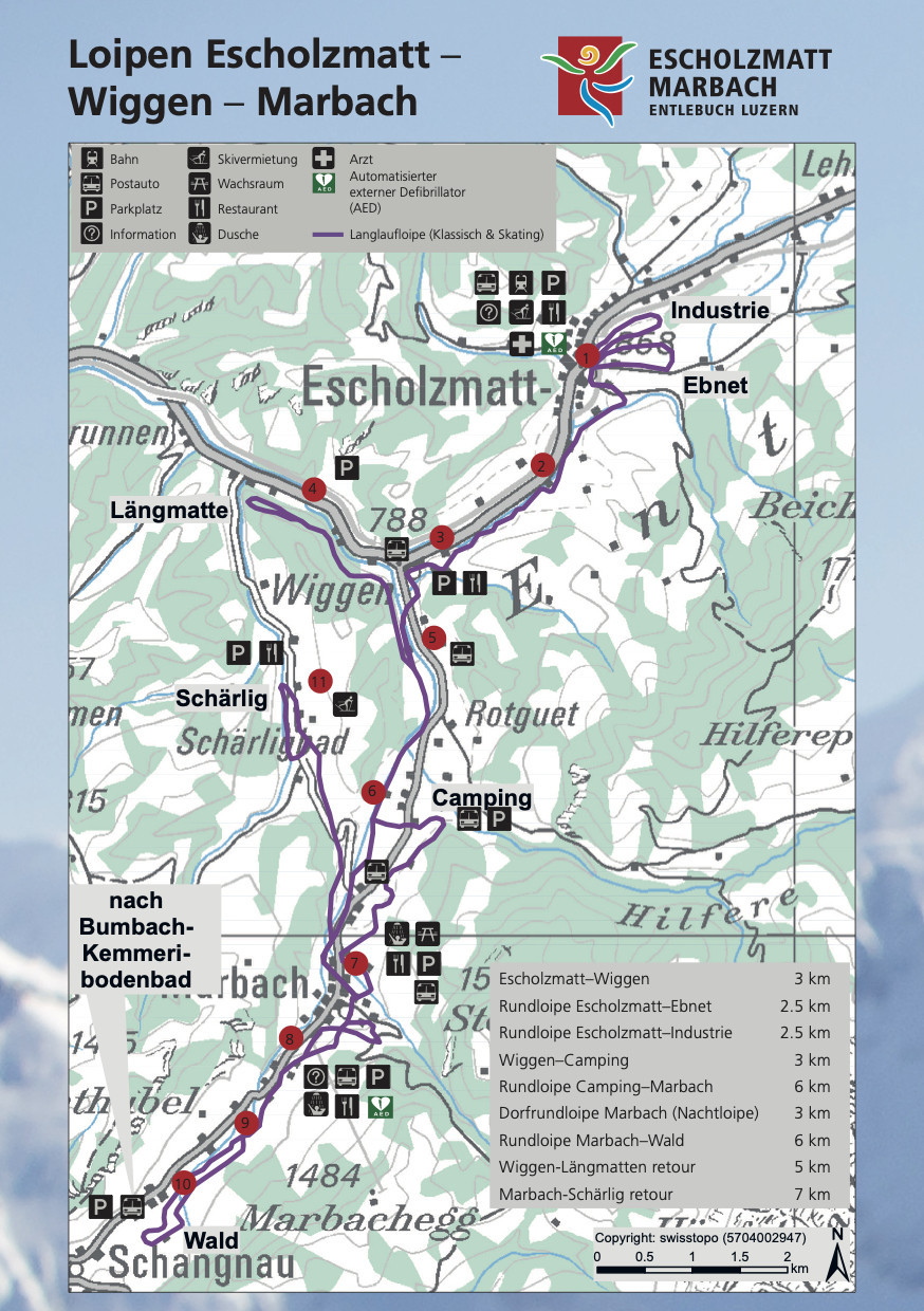 Loipenplan Escholzmatt-Wiggen-Marbach