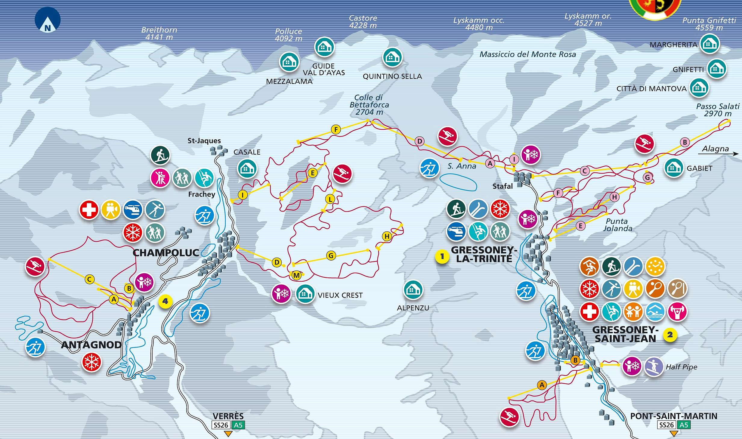 Loipenplan Monte Rosa