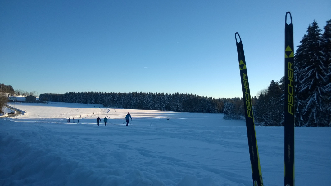 Im Langlaufzentrum stehen dir 4 Loipen zum klassischen Langlaufen oder Skating zur Verfügung.