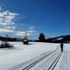 Auf der Weißachloipe mit Blick auf den Säntis