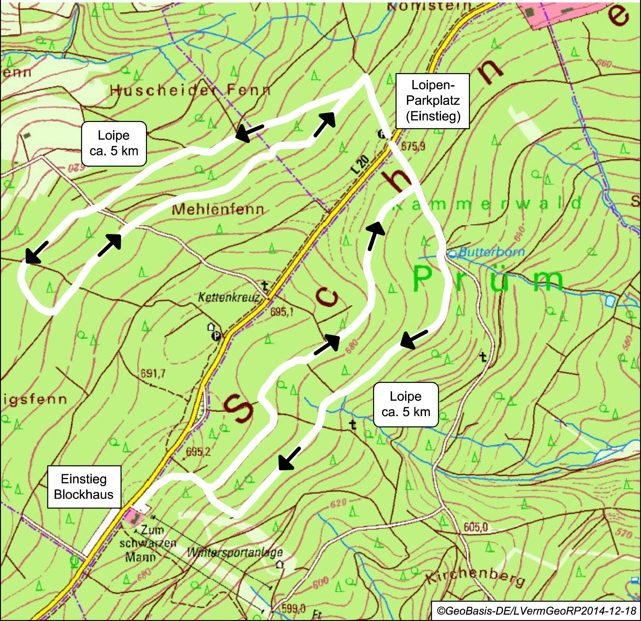 Loipenplan Prüm Schwarzer Mann
