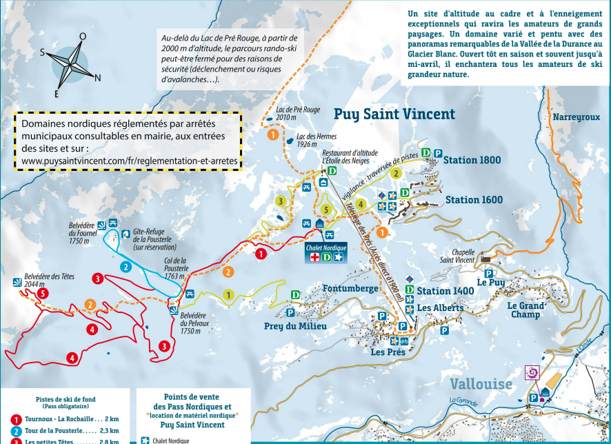 Loipenplan von Puy-Saint-Vincent