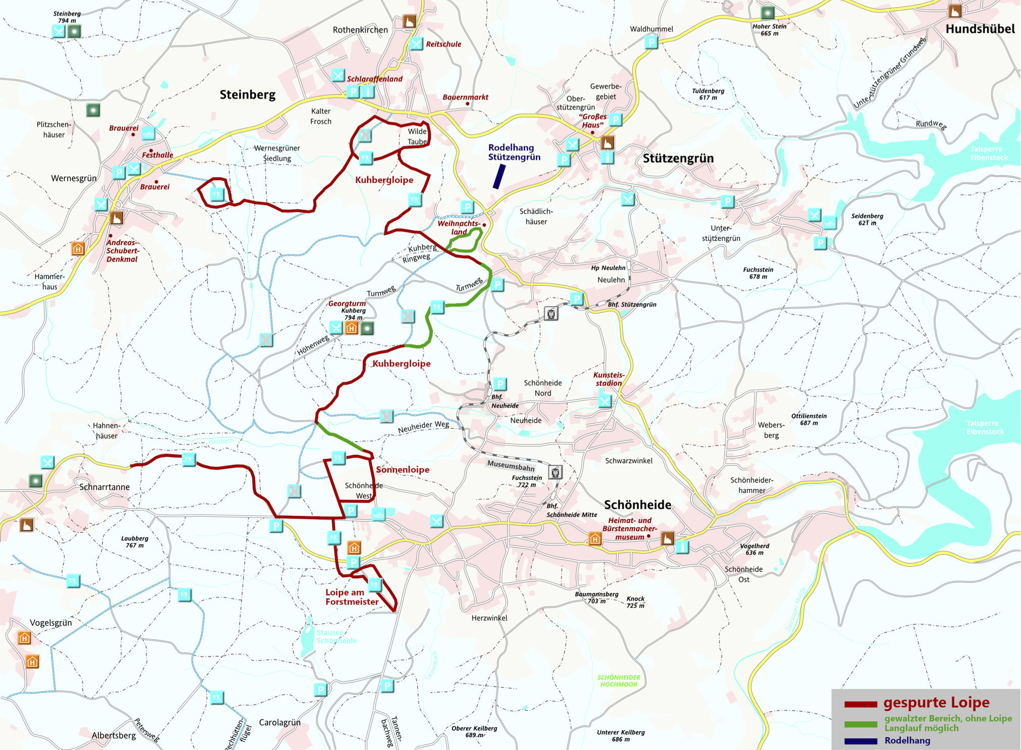 Loipenplan Kuhberg Stützengrün