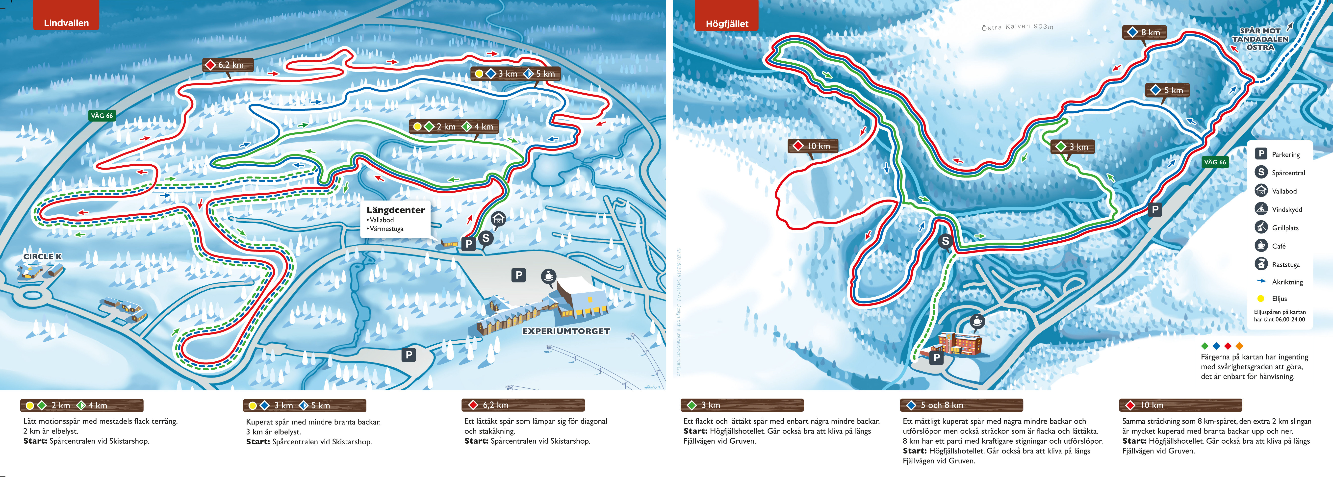 Loipenplan Lindvalen Högfjället