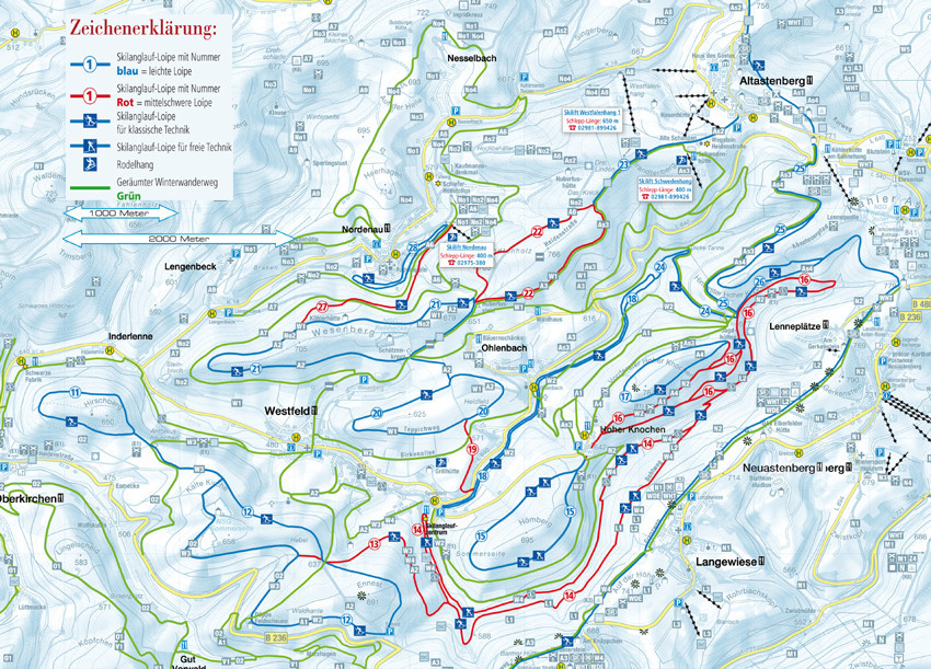Loipenplan Westfeld Ohlenbach