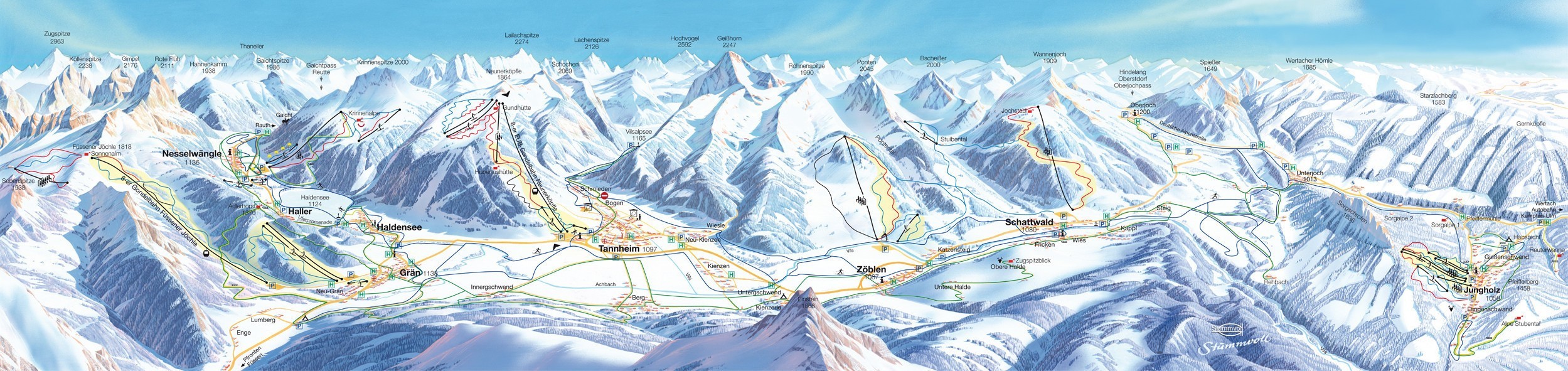 Loipenplan Tannheimer Tal • Gespurte Loipen • Offene Loipen