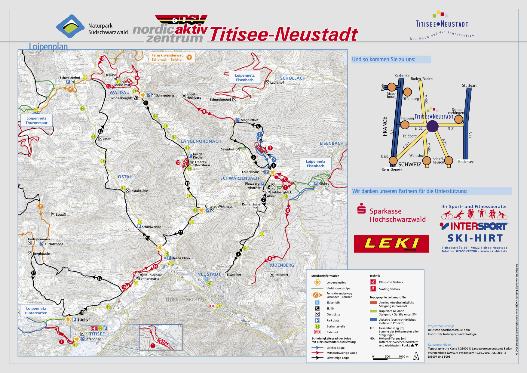 Loipenplan Titisee-Neustadt