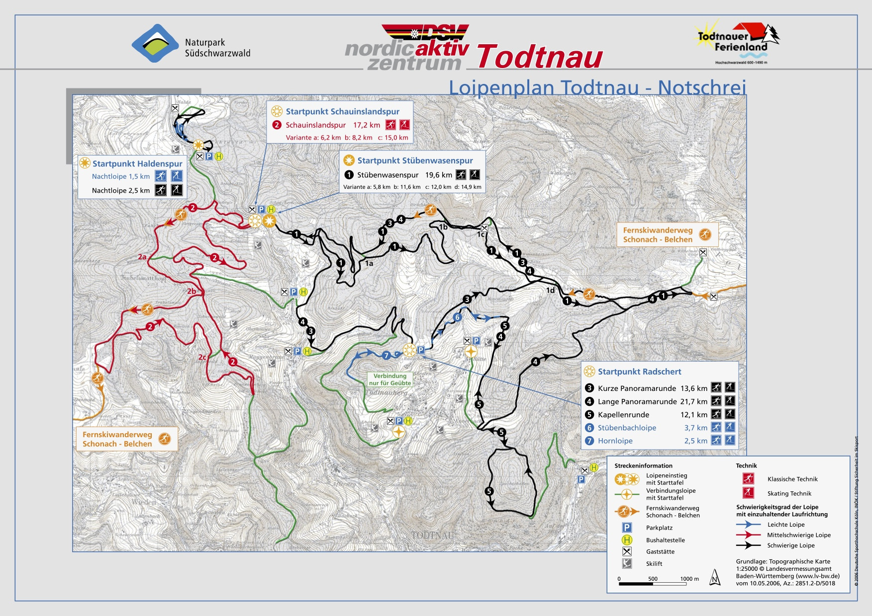 Loipenplan Todtnau - Todtnauberg