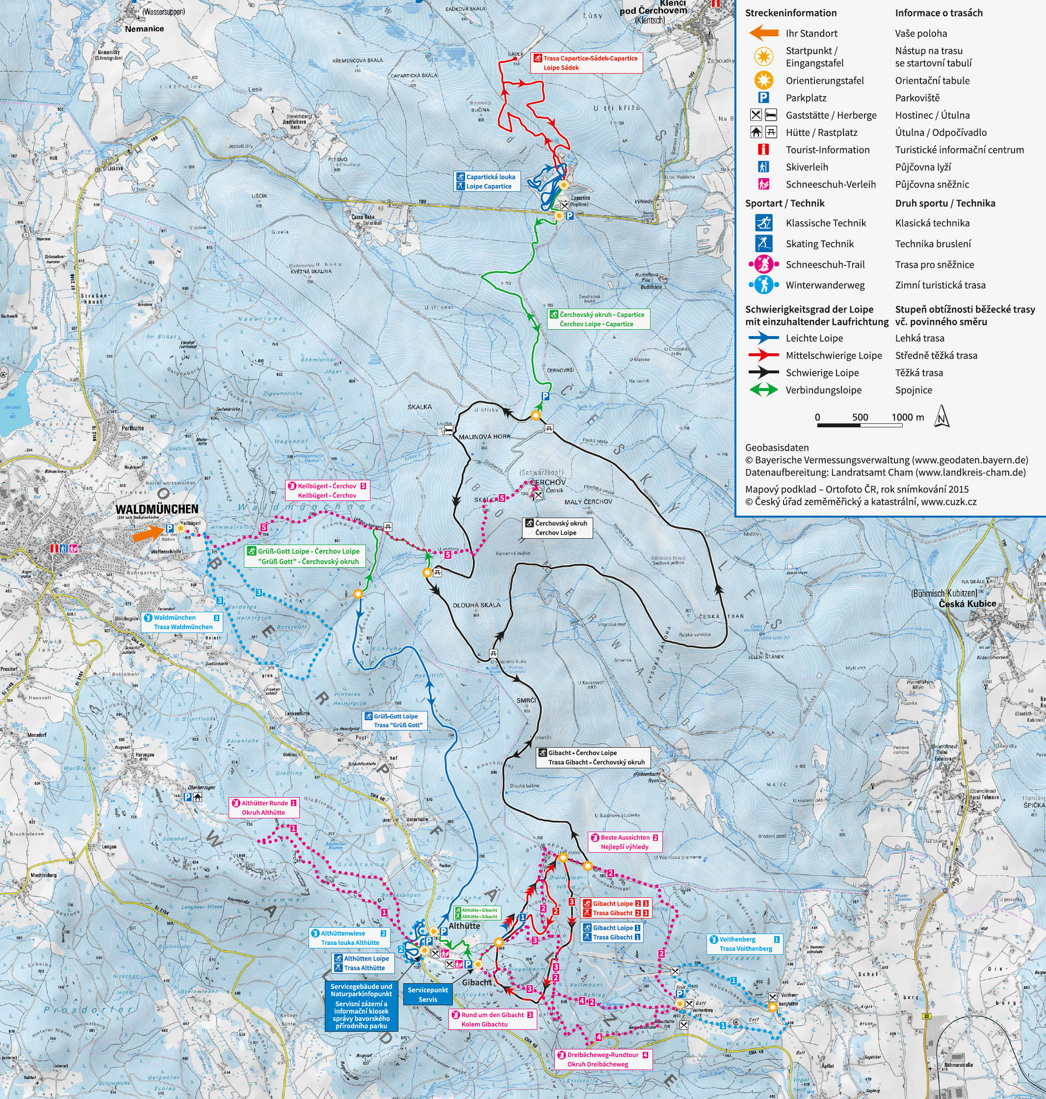 Loipenplan Nordic aktiv Zentrum Gibacht Waldmünchen