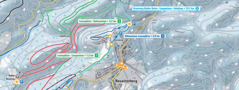Loipenplan Neuastenberg - Lenneplätze