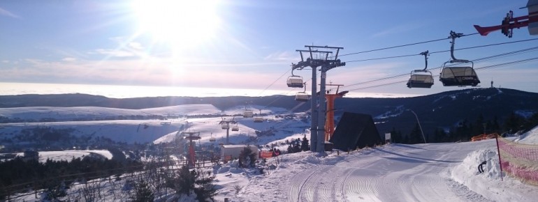 Blick vom Fichtelberg auf Oberwiesenthal.