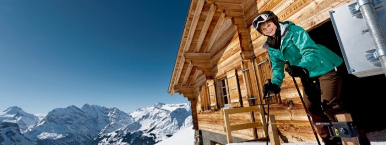 Start zur Lauberhorn Abfahrt in Mürren