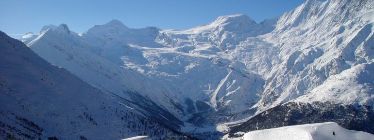 Blick vom Kreuzboden nach Saas-Fee.