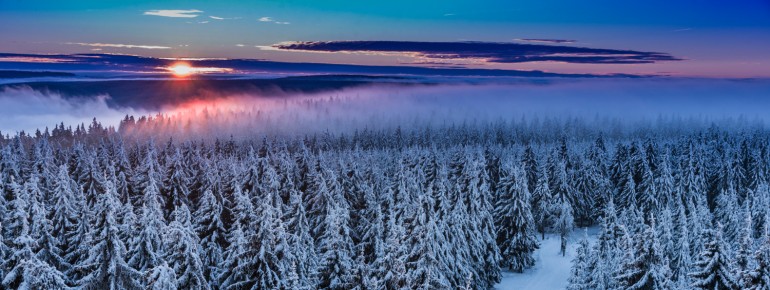 Sonnenuntergang im Thüringer Wald