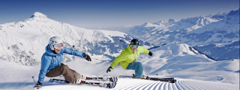 Skiing with an amazing view